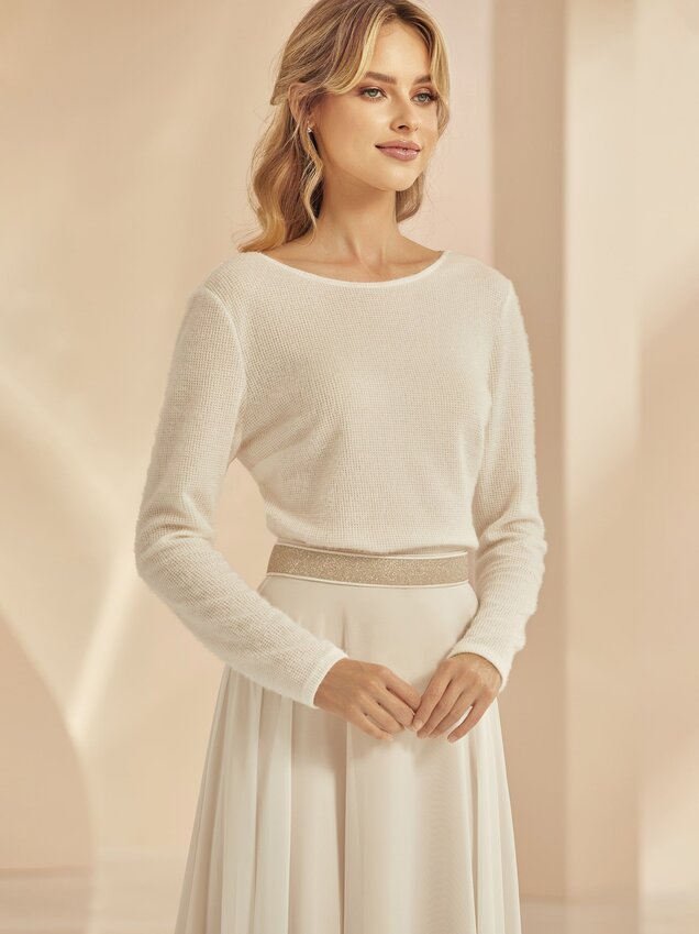 Bianco Evento Maglia da sposa 